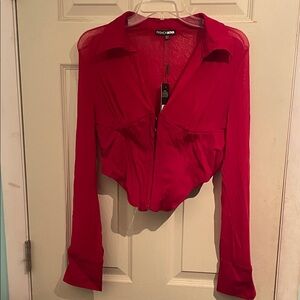 Fashion Nova Vibrant Red Blouse